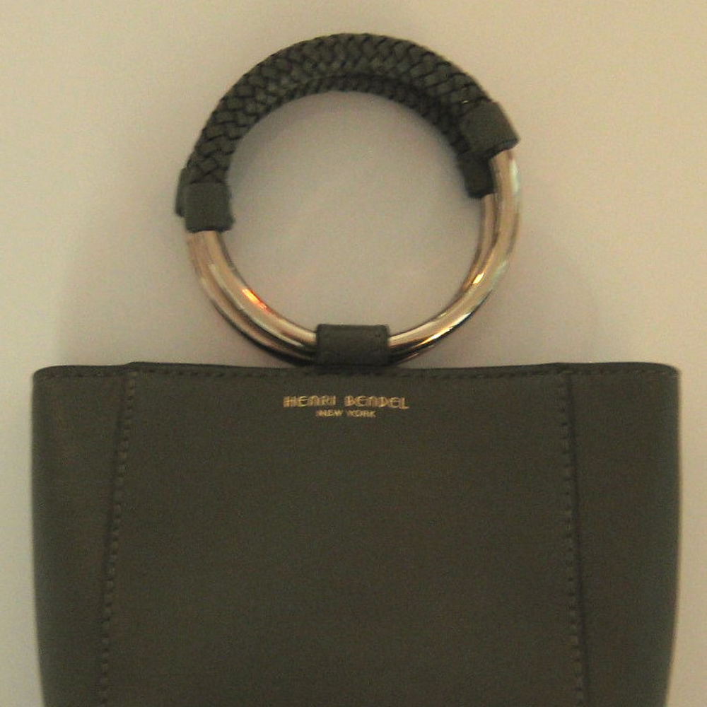 Henri Bendel Marqui Woven Bangle Bracelet Bag | Black Leather | Dust Bag Include